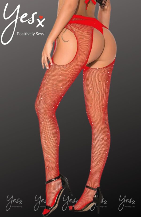 YesX YX850 Sparkly Fishnet Black