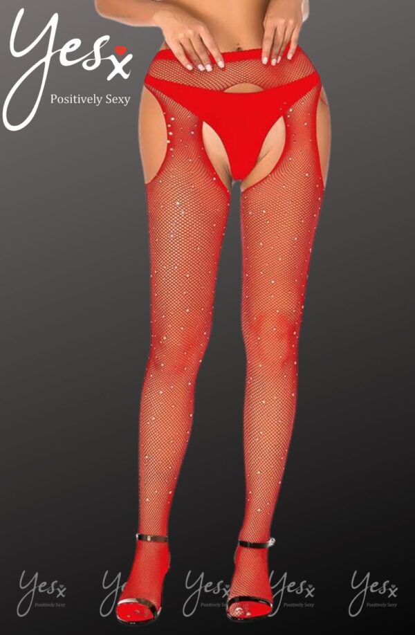 YesX YX850 Sparkly Fishnet Black