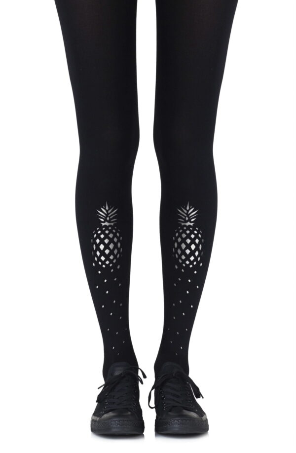 Zohara "If You Like Pi?a Coladas" Silver Print Tights