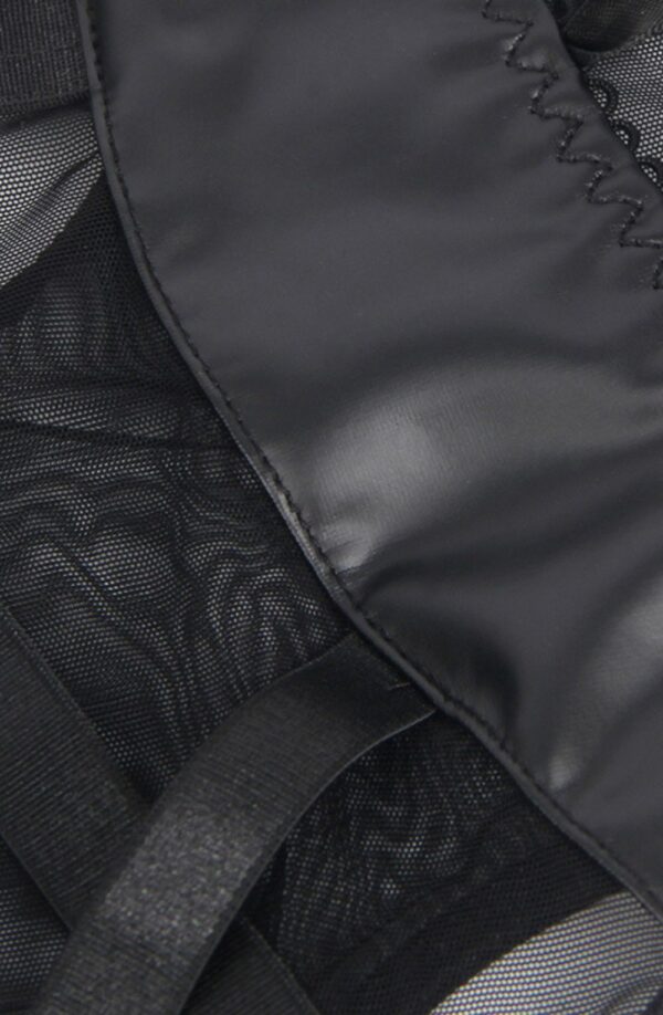 YesX YX890 Black Faux Leather Look & Mesh